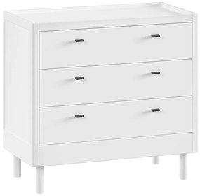 Бял детски скрин от масивен бук 100x95x55 cm Forrest – Vipack