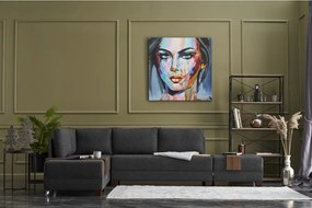 Антрацитен ъглов разтегателен диван (ляв ъгъл) Fly – Balcab Home