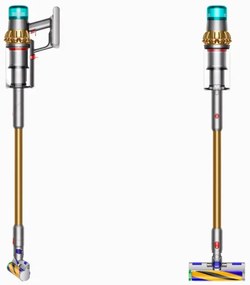 Вертикална прахосмукачка Dyson V15 Detect Аbsolute 447000-01, 660W, 0.76 л, 60 мин автономия, Сензори, 3 режима, LCD, Сив/златист