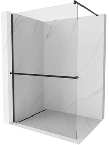 Mexen Kioto+ стена за душ с полица Walk-in 120 x 200 см, прозрачна, черна - 800-120-121-70-00