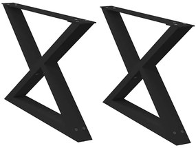 4012712 vidaXL Крака за масичка за кафе, 2 бр., черни, 70 x (42-43,3) см, стомана