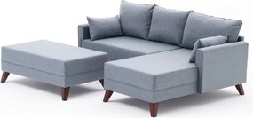 Светлосин ъглов разтегателен диван (десен ъгъл) Bella – Balcab Home