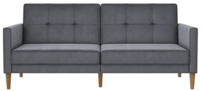 Сив кадифен сгъваем диван 207 cm Lilly – Støraa