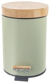 Светлозелено метално кошче за боклук с педал 5 l Greenish – Orion