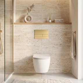 Комплект Структура за Вграждане за WC Slim 024N с Бутон T Brush Gold