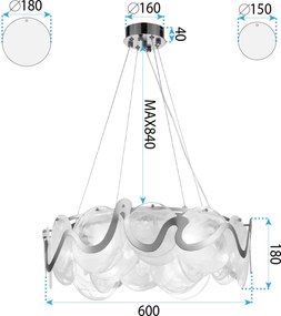 Лампа APP1544-8CP Brush Gold