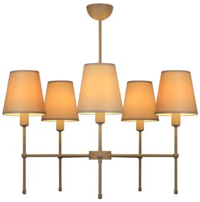 Полилей на прът MADELA 5xE14/40W/230V бял/бежов