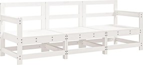 825528 vidaXL Градински лаундж комплект, 3 части, бял, бор масив