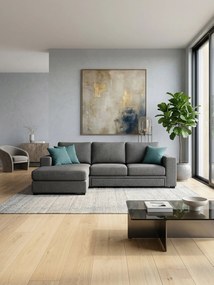 Ъглов диван Lina plus-Gkri Skouro-265 x 150 cm-Right