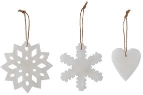 Комплект от 3 бели висящи коледни декорации Otta - Bloomingville
