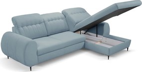 Ъглов диван Blanc-Светлосин-Дясно