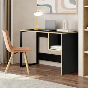 Бюро Cubo от меламин - метал в черен дървен цвят 110x50x75см.