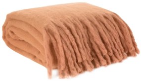 Луксозно мохерено одеяло с пискюли - тухла Ширина: 130 см | Дължина: 170 см