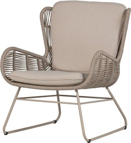 Бежов градински стол метален/подплатен Grace – WOOOD