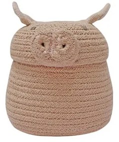 Светлорозова текстилна детска кошница за играчки ø 17x15 cm Mini Peggy the Pig – Lorena Canals