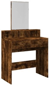848175 vidaXL Тоалетка с огледало, Опушен дъб, 80x41x144,5 см