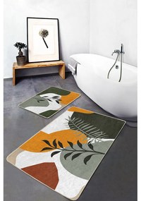 Зелени кадифени постелки за баня в комплект от 2 бр. 60x100 cm Illustrated Autumn – Mila Home