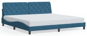 3207945 vidaXL Рамка за легло без матрак, синя, 200x200 см, кадифе