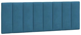 374673 vidaXL Мека табла за легло, синя, 140 см, кадифе