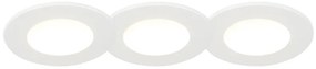 Комплект от 3 вградени прожектора бели вкл. LED 3000K 4W IP65 - Бланка