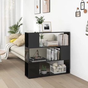 809186 vidaXL Библиотека/разделител за стая, черен гланц, 100x24x94 см