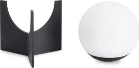 Черна метална LED затъмняваща се настолна лампа с пластмасов абажур (височина 16 cm) Cardamom – Bizzotto