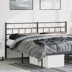 355695 vidaXL Метална табла за глава, черна, 180 см