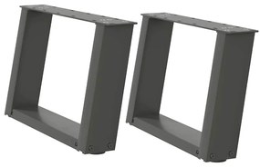 4012742 vidaXL Крака за масичка за кафе, U-образни, 2 бр., антрацит, 40x(30-31) см, стомана