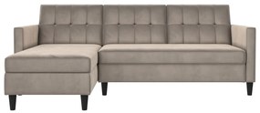 Бежов кадифен ъглов диван Hartford – Støraa