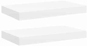 323806 vidaXL Окачени стенни рафтове, 2 бр, бели, 40x23x3,8 см, МДФ