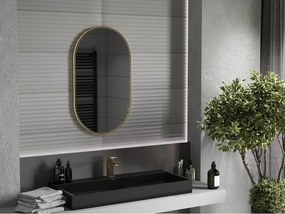 Mexen Loft овално огледало за баня 85 x 50 см, златна рамка - 9851-085-050-000-50
