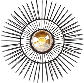 Дизайнерска таванна лампа черна тел 31,5 см - Baya