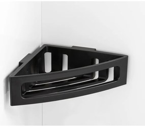 Черен ъглов самоносещ пластмасов рафт за баня Bralia - Wenko