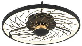 Дизайнерска таванна лампа черна със златно 3-степенно регулируемо - Spaak