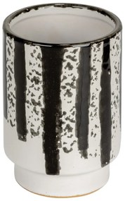 Черно-бяла керамична чаша за четки за зъби Subiza – Wenko