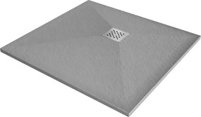 Mexen Stone+ композитен квадратен душ кабина 90 x 90 см, сив-бетон - 44619090