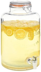 50829 vidaXL Диспенсър за вода XXL, с кран, прозрачен, 8 л, стъкло