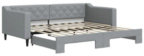 3197436 vidaXL Канапе с изтеглящо разтегателно легло светлосиво 90x190 см плат