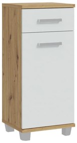 Шкаф за баня VENOM, бял/дъб Artisan