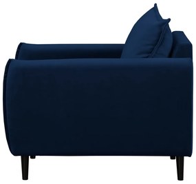 Тъмносиньо кадифено кресло Juli – Ropez