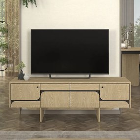 Конзола Lava TopMebel от меламин в цвят рота дъб - антрацит 150x35x51.3cm