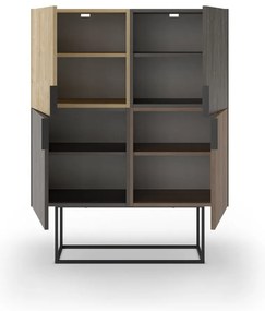 Шкаф в дъбов декор в кафяво-натурален цвят 100x130 cm Titan - Marckeric