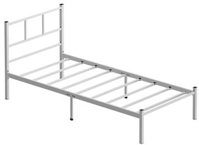 Метално единично легло ROVAN 90x200 см, бяло, товароносимост 120 кг