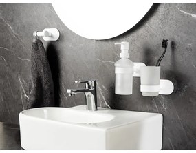 Бял самозалепващ стъклен диспенсер за сапун 200 ml Orea – Wenko