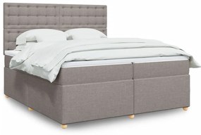 3291405 vidaXL Боксспринг легло с матрак, таупе, 200x200 см, плат