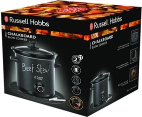 Втора ръка: Уред за бавно готвене Slow cooker Russell Hobbs 24180-56 Chalkboard, 3.5 литра, Керамичен съд, 3 програми, Черен