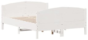 3216171 vidaXL Рамка за легло без матрак, бял, 150x200 см, бор масив