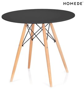 Кръгла маса за хранене с черен плот ø 80 cm Tebe - Homede