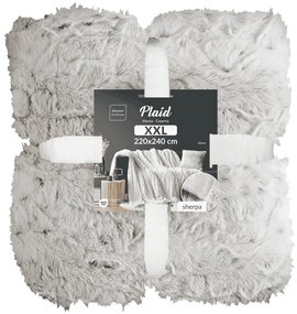 Сиво-бежово одеяло от изкуствена кожа 220x240 cm Alaska – douceur d'intérieur