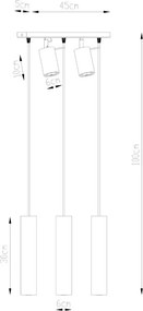 Черно метално висящо осветително тяло Etna – Sollux